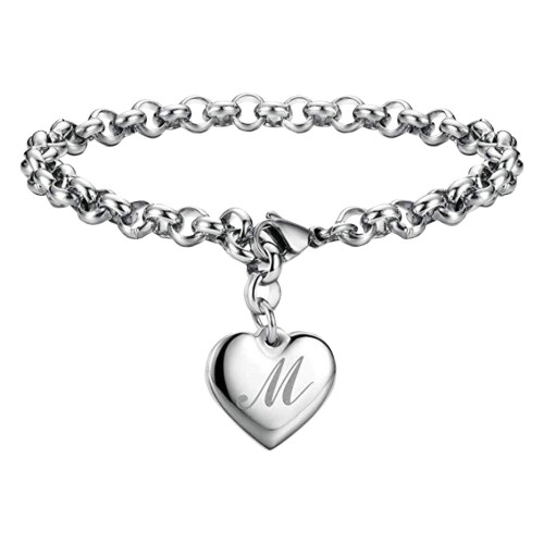 Βραχιόλι Initial Charm για Εφήβους & Γυναίκες – Βραχιόλι Αλφάβητου με Καρδιά από