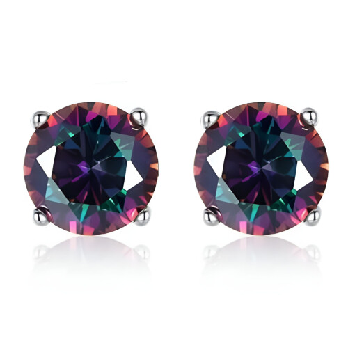 Σκουλαρίκια DESIGNICE Round7-Color Silver Stud για άνδρες, ασήμι 925, Unisex, Ροκ/Χιπ-Χοπ/Casual – Συμβατά