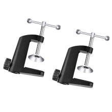 Worgeous2Pcs Abrazaderas de escritorio Soporte de montaje de mesa Trabajo Negro