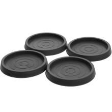 Dessous de verre ronds compacts en caoutchouc noir (lot de 4)