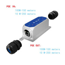 DC37-57V IP67 100M121 1 To1 Outdoor PoE Extender 1BT In 1BT Out Max 90w Vattentät Extender LED 1Gbps