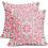 Conjunto de 2 capas de almofada rosa boho em linho, 40x40cm (16x16 polegadas). 1