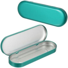 Metallene Klappdose, grün, 6,9 x 2,4 x 0,7 Zoll, 2 Stück