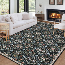 Dywan 5x7 Vintage Floral Trellis Area Rug, krótkie włosie, antypoślizgowy