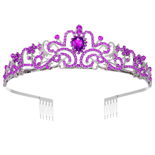 Tiara de casamento com strass para mulheres, ajustável e com cristais.