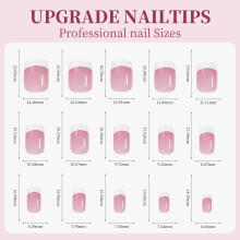 Französische Gel-Nagelspitzen 01-09, 15 Größen, 9 Farben