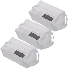 Opbergtasje van mesh, draagbaar toilettasje, 3-pack