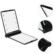 Miroir de maquillage LED portable double face pour les voyages