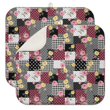 Tapete de secagem de louça de cozinha com estampa floral em microfibra, 40 x 45 cm (16 x 18 polegadas)