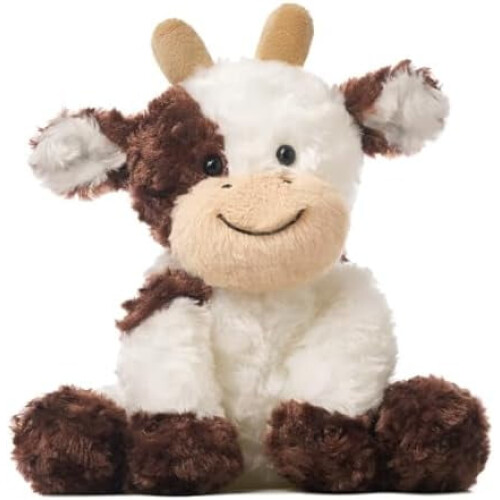 Jucărie de pluș vacă maro, animal de pluș moale, 23 cm