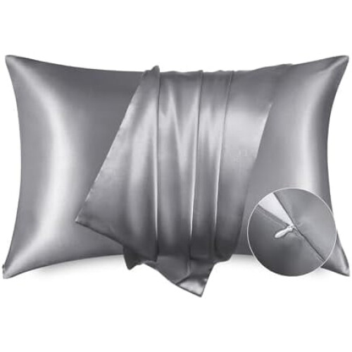 Față de pernă din satin cu fermoar, pachet de 2, King, 20x36in