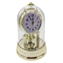 Retro Round Desk Clock in Silver or Gold