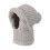 Gorro feminino 3 em 1 de tricô com cachecol e máscara, cinza 1
