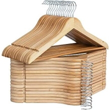 Kleiderbügel aus Massivholz mit Hosenstange – 20er-Pack