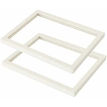 2 coperchi in vetro vellutato beige per i vassoi, utilizzabili se necessario.