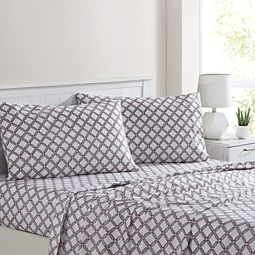 Ensemble de draps Queen en microfibre polyester avec poches profondes