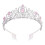 Tiara de cristal rosa com pentes para mulheres 1