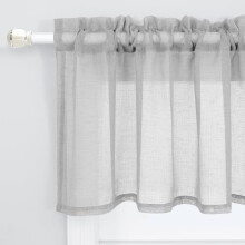 Szürke vászon karnis 132x45 cm, fényszűrő, félig átlátszó, zsebes tetejű, nappaliba/konyhába/fürdőszobába/hálószobába –