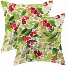 Capas de almofada natalinas em linho, 40x40cm, conjunto com 2 unidades