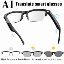 Unisex AI Smart Glasses - GPT-Powered, 164-Language Translation, Photochromic Lens, Music/Call