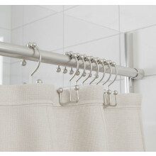 Crochets de rideau de douche en métal antirouille, finition nickel mat