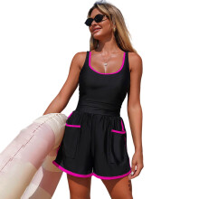 Damen-Tankini-Set, 2-teilig, mit vollständiger Bedeckung und bequemer Passform