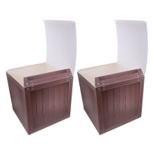 Set van 2 decoratieve houten kratten in westerse stijl