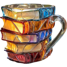 Taza de café de cristal con diseño de guitarra 3D, 443 ml (15 oz)