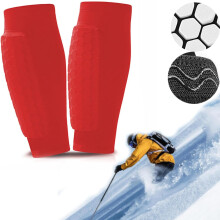 Ski Shin Guards, Breathable Elastic Anti-Collision Leg Pads with EVA Foam, Protective Shin Pads for Skiing, Comfortable & Machine Washable Leggings