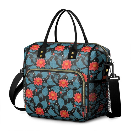 Isoleret madtaske med blomsterprint til kvinder – 11L