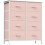 Fabric Dresser with 8 Drawers Pink 1