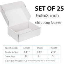 Hvide forsendelseskasser 20 x 15 x 7,5 cm (25 stk.)