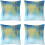 Fodere per cuscini reversibili blu, verde acqua e oro, set da 4 pezzi, 40x40 cm. 1