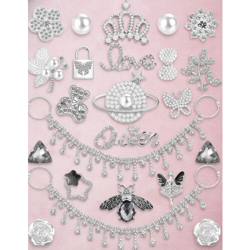 Bling kenkäkorut strassihelmiketjulla, 24 kpl
