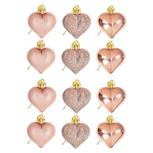36 pendentifs en forme de cœur, 4,5 cm, finition brillante et mate