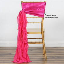 Curly Chiffon Chair Sash Fuchsia