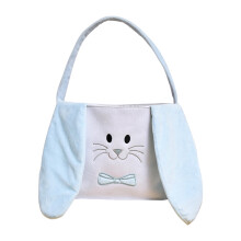 Cesta de mano con orejas de conejo azules para niños - Pascua
