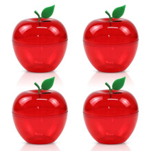 Bonbonglas in Apfelform, rot, 4,33 x 4,33 x 3,94 Zoll (4er-Pack)