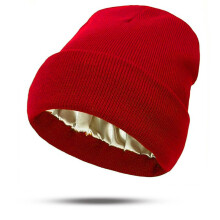 Bonnet en maille doublé de satin pour femmes et hommes (1 pièce)