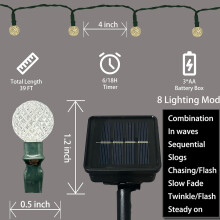 JINYUN G3 Napelemes karácsonyi fényfüzér, meleg fehér, 100 LED