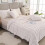Faux Fur Throw Blanket Ribbed Jacquard Beige 52x64 inches 1