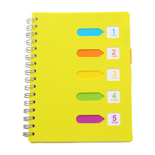 Caderno espiral de 5 matérias com divisórias