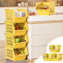 Paniers de rangement à roulettes empilables en 3 pièces