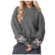 Hoodies för kvinnor Casual jultryckta rundhalsade långärmade löst sittande tröjor, storlek S-2XL