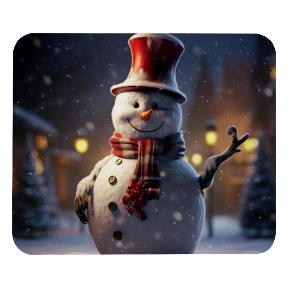 Mouse Pad Anti-Slip Rubber Gaming Office Mat Retro Snowman 9418476837111