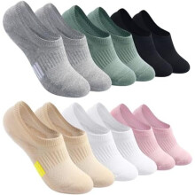 No Show Socks Dame Polstret Low Cut Atletisk Skjult Foer til Sneakers Ankel Usynlige Løbesokker 4/6 Par