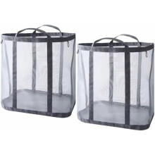 Coș de rufe pliabil, montat pe perete, gri, pachet de 2, 41 l fiecare