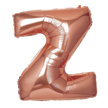 Ballon BalsaCircle40" Lettre Z en Mylar Feuille Or Rose, uni, pour mariage, anniversaire ou fête