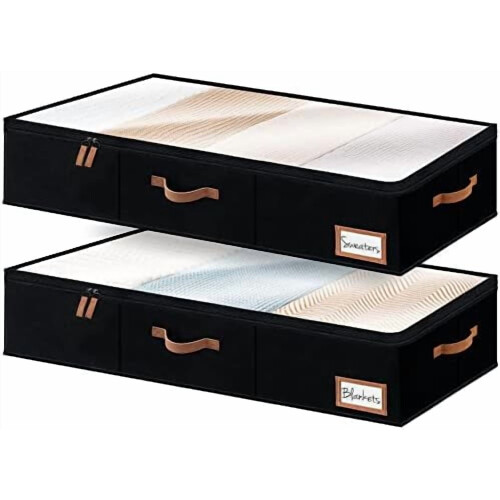 Extra Large Underbed Storage Box with Handles & Label Holder