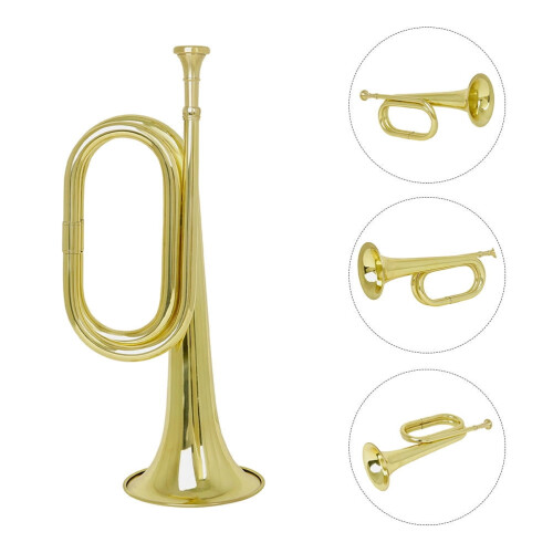 Homoyoyo Golden Copper Bugle Horn Ελαφρύ Επαγγελματικό Πνευστό Όργανο για Παρέλαση Μπάντας και